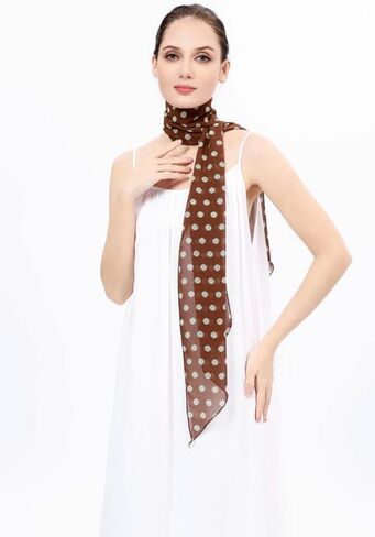 Halemet المرأة أنيقة الفرنسية وشاح السيدات البولكا نقطة وشاح للرقبة الشيفون الحجاب الأشعة فوق البنفسجية حماية اكسسوارات للسفر الشاطئ in Kuwait