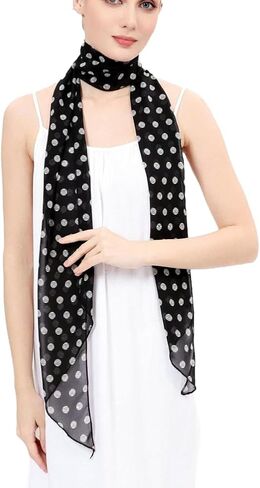 Halemet المرأة أنيقة الفرنسية وشاح السيدات البولكا نقطة وشاح للرقبة الشيفون الحجاب الأشعة فوق البنفسجية حماية اكسسوارات للسفر الشاطئ in Kuwait