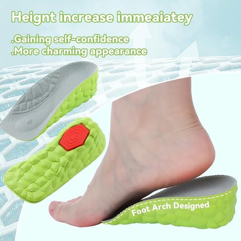 Mepase 4 Pairs Foot Arch Contour Shoes Lifts 3.5 cm Height Increase Insoles Heel Lift Cushion Gel Leg Discrepancy Balancer Anti-Slip and Shock Absorption for Sports Men Women in Saudi Arabia