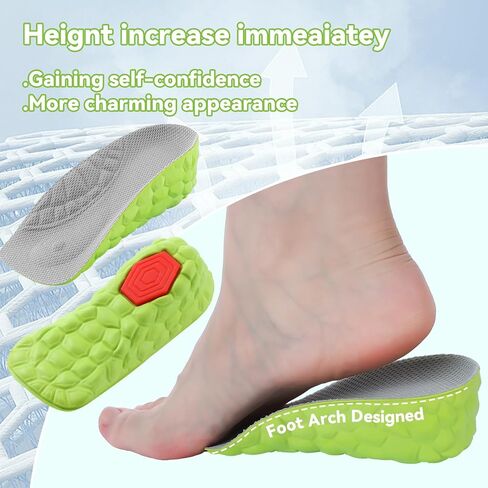 Mepase 4 Pairs Foot Arch Contour Shoes Lifts 3.5 cm Height Increase Insoles Heel Lift Cushion Gel Leg Discrepancy Balancer Anti-Slip and Shock Absorption for Sports Men Women in Saudi Arabia