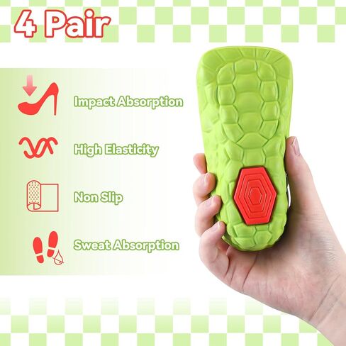 Mepase 4 Pairs Foot Arch Contour Shoes Lifts 3.5 cm Height Increase Insoles Heel Lift Cushion Gel Leg Discrepancy Balancer Anti-Slip and Shock Absorption for Sports Men Women in Saudi Arabia