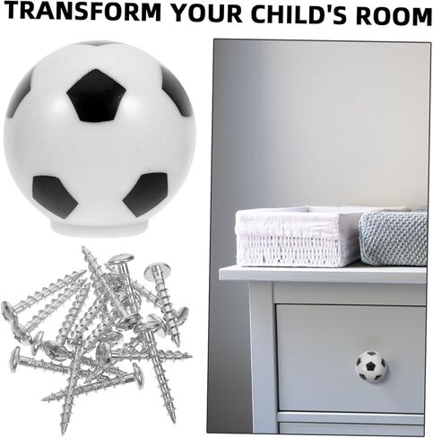 Luxshiny 8 قطعة مقابض كرة القدم الزخرفية الفريدة لخزانة المطبخ سلامة صبي فتاة مقابض أدراج درج تخزين منظم يسحب in Kuwait