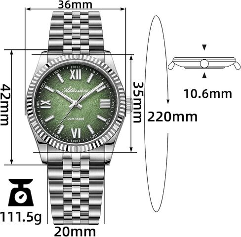 ADDIESDIVE 10.6 MM Luxury Watches for Men Women Roman Numerals Synthetic Sapphire VH Sweep Second Fluted Bezel Casual Wear Unisex Watch in Saudi Arabia