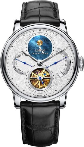 LOBINNI Men's Stainless Steel Mechanical Automatic Top Brand Luxury Calendar Luxury Analog Dress Watch in Saudi Arabia