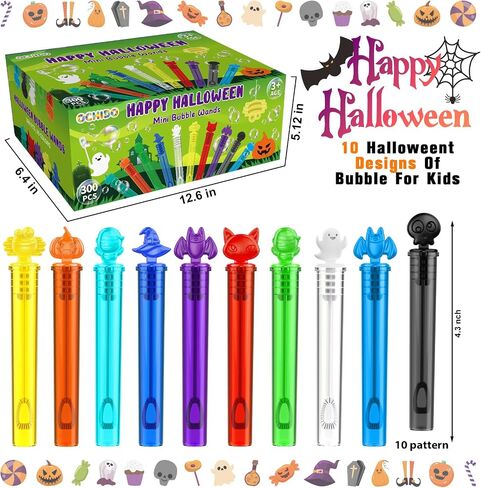 OCHIDO Halloween Party Favors for Kids Goodie Bag Fillers Gifts -200 Pack Halloween Themed Mini Bubble Set for Halloween Treats School Classroom Rewards Gifts,Trick Or Treat Goodie Toys Bulk in Saudi Arabia