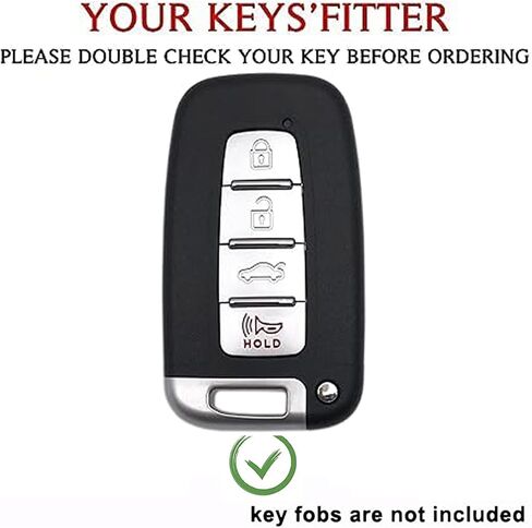غطاء مفتاح ذكي عن بعد بدون مفتاح من Hyundai Key Fob مع سلسلة مفاتيح مناسبة لسيارة Hyundai Sonata Elantra Genesis Sedan Veloster Kia Optima (وردي-فضي) in Kuwait