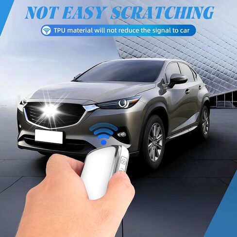 لغطاء مفتاح Mazda Key Fob مع سلسلة مفاتيح، جراب ناعم من مادة TPU للحماية الكاملة لمفتاح Mazda 2019-2025 3، 6، 3 Hatchback، CX-5 CX-9 CX-30 CX-50 CX-70 مفتاح التحكم عن بعد الذكي in Kuwait
