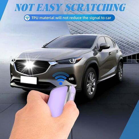 لغطاء مفتاح Mazda Key Fob مع سلسلة مفاتيح، جراب ناعم من مادة TPU للحماية الكاملة لمفتاح Mazda 2019-2025 3، 6، 3 Hatchback، CX-5 CX-9 CX-30 CX-50 CX-70 مفتاح التحكم عن بعد الذكي in Kuwait