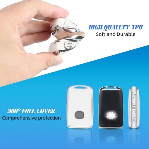 لغطاء مفتاح Mazda Key Fob مع سلسلة مفاتيح، جراب ناعم من مادة TPU للحماية الكاملة لمفتاح Mazda 2019-2025 3، 6، 3 Hatchback، CX-5 CX-9 CX-30 CX-50 CX-70 مفتاح التحكم عن بعد الذكي in Kuwait