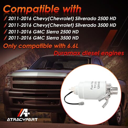 6.6L Duramax غطاء فلتر وقود الديزل متوافق مع محرك 2011-2016 Chevy Silverado & GMC Sierra 2500 3500 HD يستبدل #12664429 TP3018 in Saudi Arabia