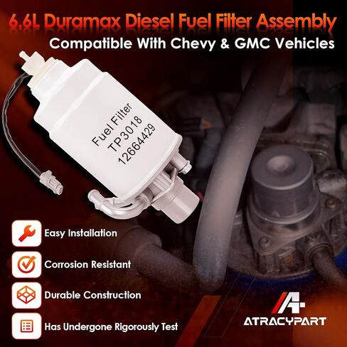 6.6L Duramax غطاء فلتر وقود الديزل متوافق مع محرك 2011-2016 Chevy Silverado & GMC Sierra 2500 3500 HD يستبدل #12664429 TP3018 in Saudi Arabia