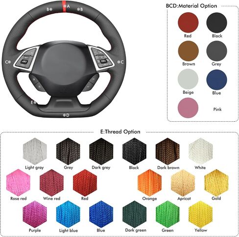MEWANT for Camaro Steering Wheel Cover 2016-2024 Hand-Stitched for Chevy Camaro Car Steering Wheel Wrap in Saudi Arabia