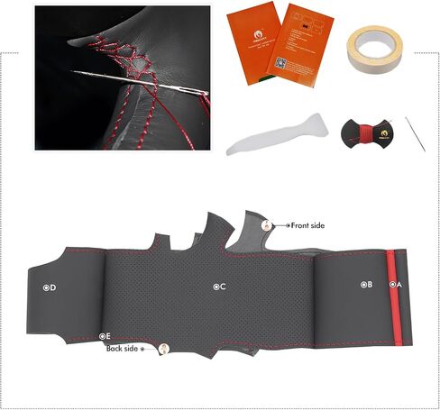 MEWANT for Camaro Steering Wheel Cover 2016-2024 Hand-Stitched for Chevy Camaro Car Steering Wheel Wrap in Saudi Arabia