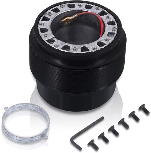AJP Distributors Upgrade JDM 6 Hole Bolt Pattern Steering Wheel Adapter Hub Removable Release Connector Unit Boss Kit Black Compatible/Replacement For Civic Accord Prelude Odyssey S2000 S2K RSX TL CL in Saudi Arabia