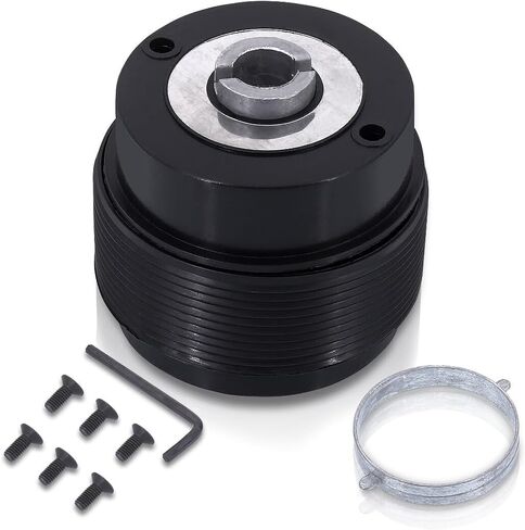 AJP Distributors Upgrade JDM 6 Hole Bolt Pattern Steering Wheel Adapter Hub Removable Release Connector Unit Boss Kit Black Compatible/Replacement For Civic Accord Prelude Odyssey S2000 S2K RSX TL CL in Saudi Arabia
