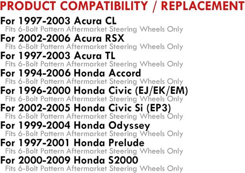AJP Distributors Upgrade JDM 6 Hole Bolt Pattern Steering Wheel Adapter Hub Removable Release Connector Unit Boss Kit Black Compatible/Replacement For Civic Accord Prelude Odyssey S2000 S2K RSX TL CL in Saudi Arabia