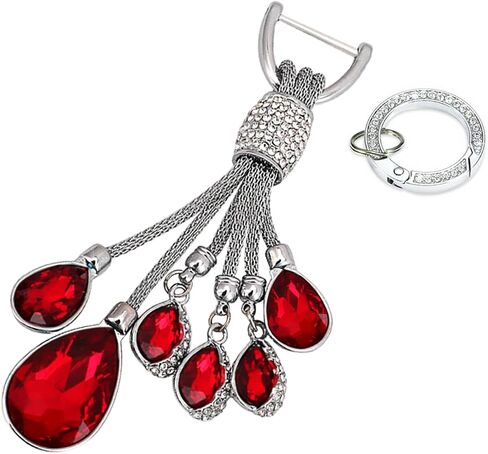 Bling Rhinestone Car Keychain, Fashion Auto Key Fob with Screwdriver, Vehicle Key Decoration Accessories for Woman (Red) in Kuwait