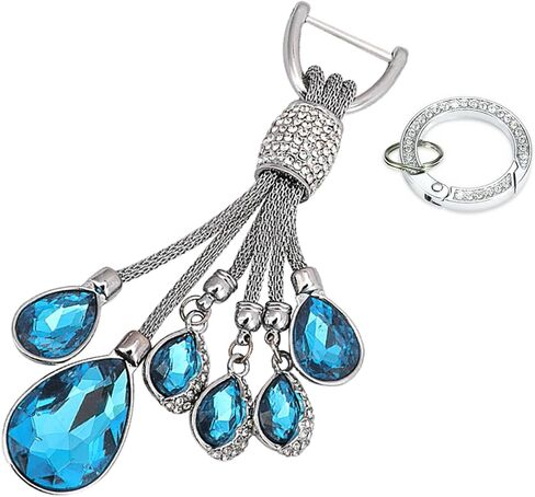 Bling Rhinestone Car Keychain, Fashion Auto Key Fob with Screwdriver, Vehicle Key Decoration Accessories for Woman (Red) in Kuwait
