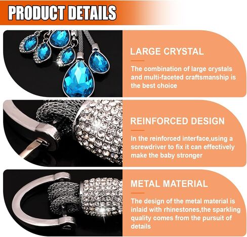 Bling Rhinestone Car Keychain, Fashion Auto Key Fob with Screwdriver, Vehicle Key Decoration Accessories for Woman (Red) in Kuwait