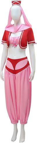 I Dream of Jeannie Costume for Women Red/Green Genie Jeannie Costume Set with Magic Bottle Halloween Outfit in Saudi Arabia
