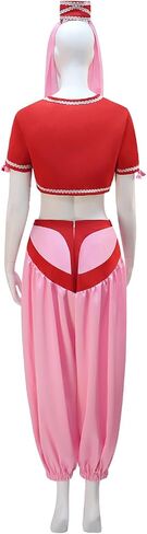 I Dream of Jeannie Costume for Women Red/Green Genie Jeannie Costume Set with Magic Bottle Halloween Outfit in Saudi Arabia