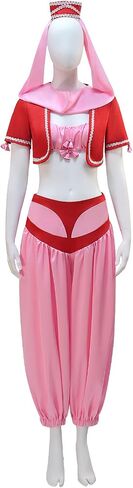 I Dream of Jeannie Costume for Women Red/Green Genie Jeannie Costume Set with Magic Bottle Halloween Outfit in Saudi Arabia