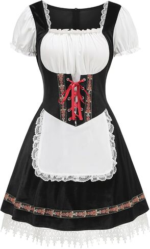 Populus Oktoberfest ملابس النساء فستان Dirndl الألماني التقليدي المخملي البافاري لمهرجان أكتوبر in Saudi Arabia