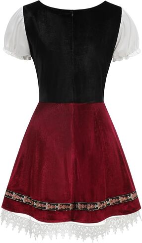 Populus Oktoberfest ملابس النساء فستان Dirndl الألماني التقليدي المخملي البافاري لمهرجان أكتوبر in Kuwait