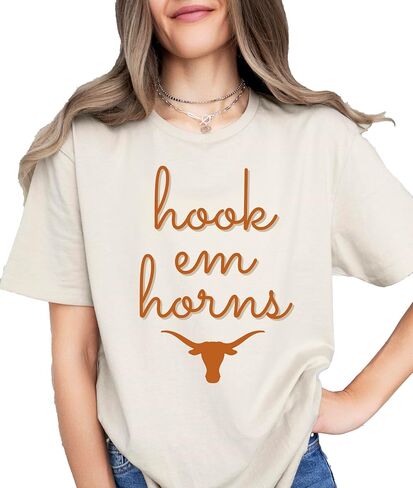 قميص Hook Em Horns، تي شيرت تكساس، قميص Longhorn، قميص تكساس الثقيل، Austin Tee Multi in Saudi Arabia