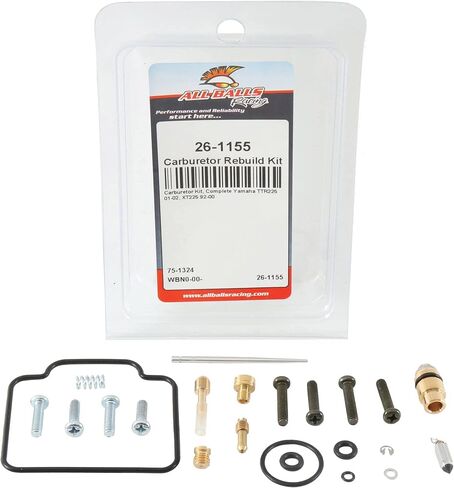 All Balls Racing Carburetor Rebuild Kit 26-1155 Compatible With/Replacement For Yamaha TTR225 2001-2002, XT225 1992-2000 in Saudi Arabia