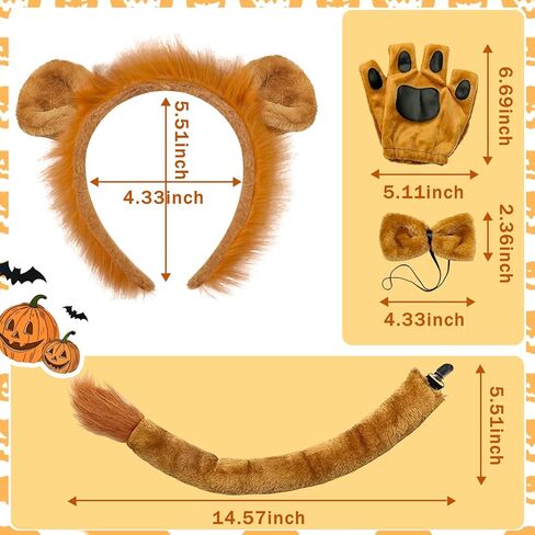 ONEPEACE Halloween Animal Costume Accessory Set for Halloween Party, Birthday, Christmas, Cosplay Animal Fancy Dress up in Kuwait