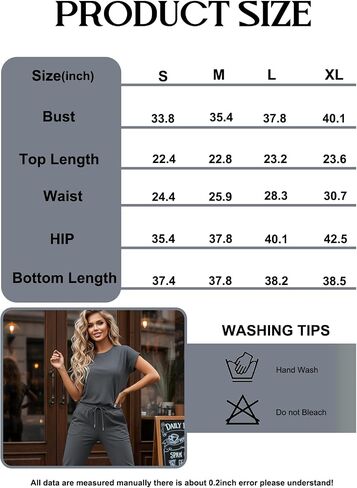 Women Two Piece Jogger Set,Womens Short Sleeve Lounge,Casual Tracksuit, Elastic Waist Sweatpants Set for Home Office in Saudi Arabia