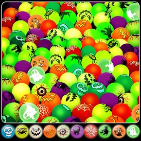 Shemira 64pcs Glow in The Dark Bouncing Balls,8 Halloween Theme Designs Bouncy Toys Balls, Halloween Party Favor Supplies, Trick or Treating Goodie, Halloween Miniatures,School Classroom Game Rewards in Kuwait