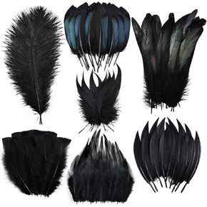 FeelfunFeather 300 pcs Small Feathers - 10 Style Mixed Spotted Decorative Natual Pheasant Feather for DIY Crafts Clothing Jewelry Hair Decoration in Kuwait