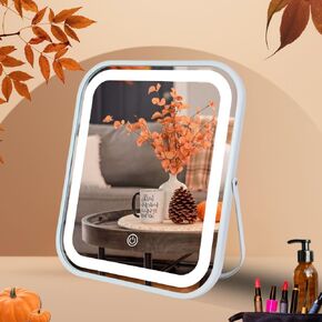LED Makeup Mirror 8x10 Rechargeable with 3 Color Settings, Touch Control, Portable & Cord-Free Vanity Mirror, Premium Metal Frame, Gift-Ready for Travel Mirror White in Saudi Arabia