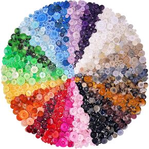 1400-1500pcs Assorted Craft Buttons,12 Color Mixed Size Resin Buttons for Manual Button Painting Sensory Play School Projects,DIY Handmade Ornament in Kuwait