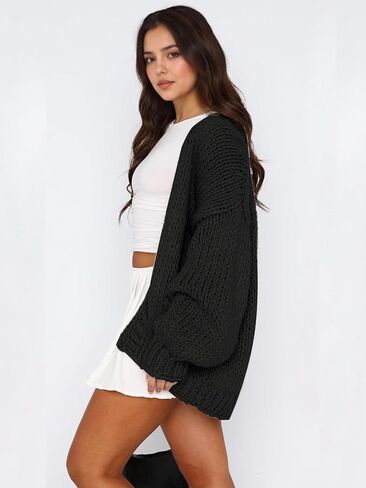 Women's Oversized Open Front Chunky Cardigans Sweaters Long Sleeve Knitted Jackets Tops in Kuwait