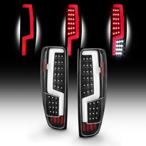 AKKON - Fits 04-12 Chevy Colorado GMC Canyon 06 Isuzu i-280 i-350 07-08 i-290 i-370 Full LED Tube Black Smoked Tail Lights Pair in Saudi Arabia