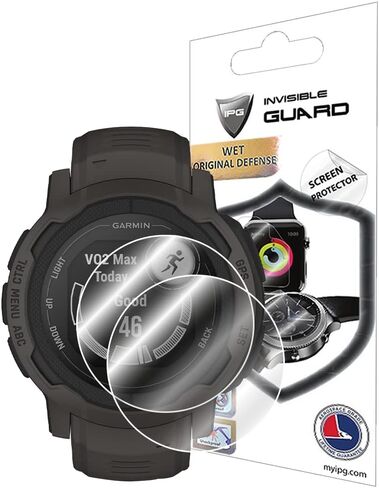 IPG for Garmin Instinct® Crossover - Solar Smartwatch Screen Protector (2 Units) Invisible Ultra HD Clear Film Anti Scratch Guard-Smooth/Self-Healing/Bubble -Free for Crossover in Saudi Arabia
