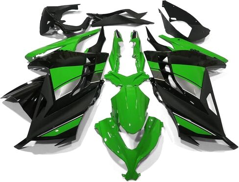 مجموعة هدايا ZXMOTO باللون الأخضر باللون الأسود مناسبة لدراجات Kawasaki Ninja 300 2013 2014 2015 2016 2017, Ninja250 2013-2015, ABS هيكل السيارة in Kuwait
