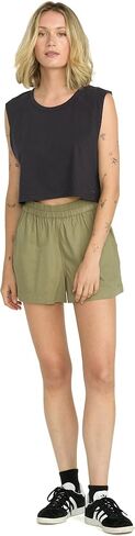 Volcom Womens Lived in Lounge Cropped Muscle Tank Top – Relaxed Fit Sleeveless Shirt with Raglan Seams and Overdye Wash in Saudi Arabia