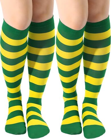 SATINIOR 2 Pairs Red and White Striped Socks Thigh Knee High Striped Socks Women Socks Women Long Opaque Striped Socks in Saudi Arabia