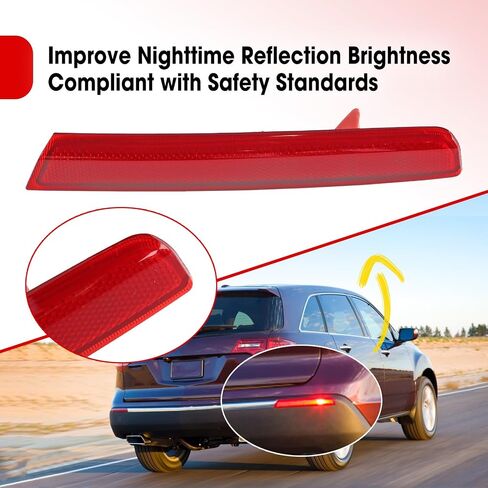 Rear Left Side Bumper Reflector Lamp Fit for Acura MDX 2010 2011 2012 2013 Replace 33555-STX-A11 33555STXA11 in Saudi Arabia