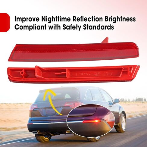 Rear Left Side Bumper Reflector Lamp Fit for Acura MDX 2010 2011 2012 2013 Replace 33555-STX-A11 33555STXA11 in Saudi Arabia