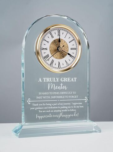 Mentor Gifts for Women Men, Thank You for Helping Me Grow, Elegant Glass Clock for Home Decoration, Retirement Appreciation Boss, Coworker, Teacher, Counselor, Coach, Supervisor in Saudi Arabia