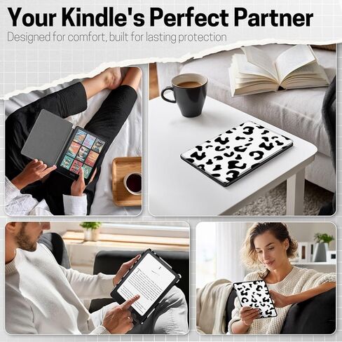حافظة TNP لجهاز Kindle Paperwhite الجيل الثاني عشر 2024 / Kindle Colorsoft Signature Edition - غطاء حماية من جلد البولي يوريثان مقاس 7 بوصات لجهاز Kindle Paperwhite للأطفال مع خاصية النوم/الاستيقاظ التلقائي، كتاب تكوين وردي in Kuwait