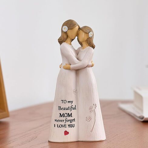 NAN ZAI NAN FANG Gifts for Mom from Daughter Mother Daughter Figurine 5.5" Resin Hand-Painted Sculpture Mothers Day Birthday Thanksgiving for Moms Home Decor Figurines in Kuwait