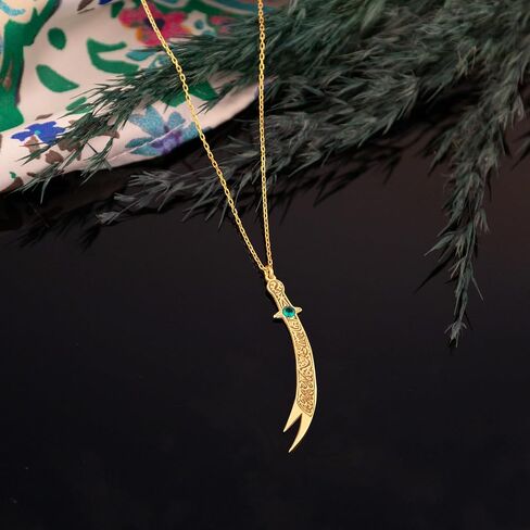 Zulfiqar Sword Necklace 925 Sterling Silver, The Sword of Wisdom, Imam Ali Sword Necklace, Unisex Sword Necklace, Handmade Sword Pendant, Islamic Jewelry in Saudi Arabia