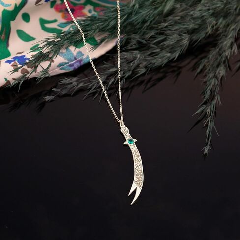 Zulfiqar Sword Necklace 925 Sterling Silver, The Sword of Wisdom, Imam Ali Sword Necklace, Unisex Sword Necklace, Handmade Sword Pendant, Islamic Jewelry in Saudi Arabia