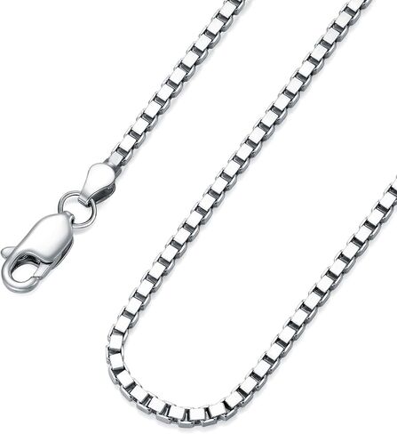 Box Chain Sterling Silver Box Chain Necklace for Men 0.8mm 1mm 1.5mm 2mm 3mm Italian Chain for Men Women in Saudi Arabia